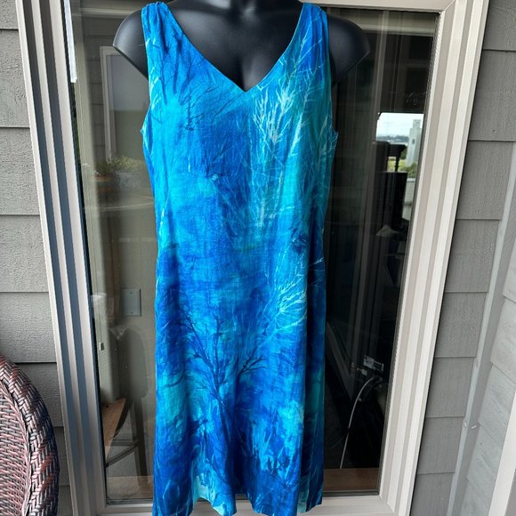 Dana Buchman excellent linen tropical sheath dress - Picture 1 of 5